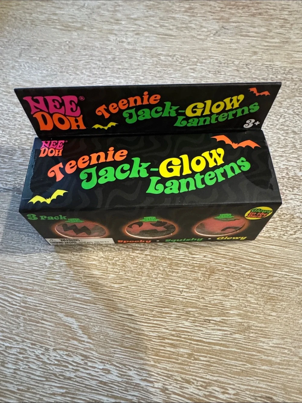 NeeDoh Teenie Jack-Glow Glow Lanterns - Orange/Black